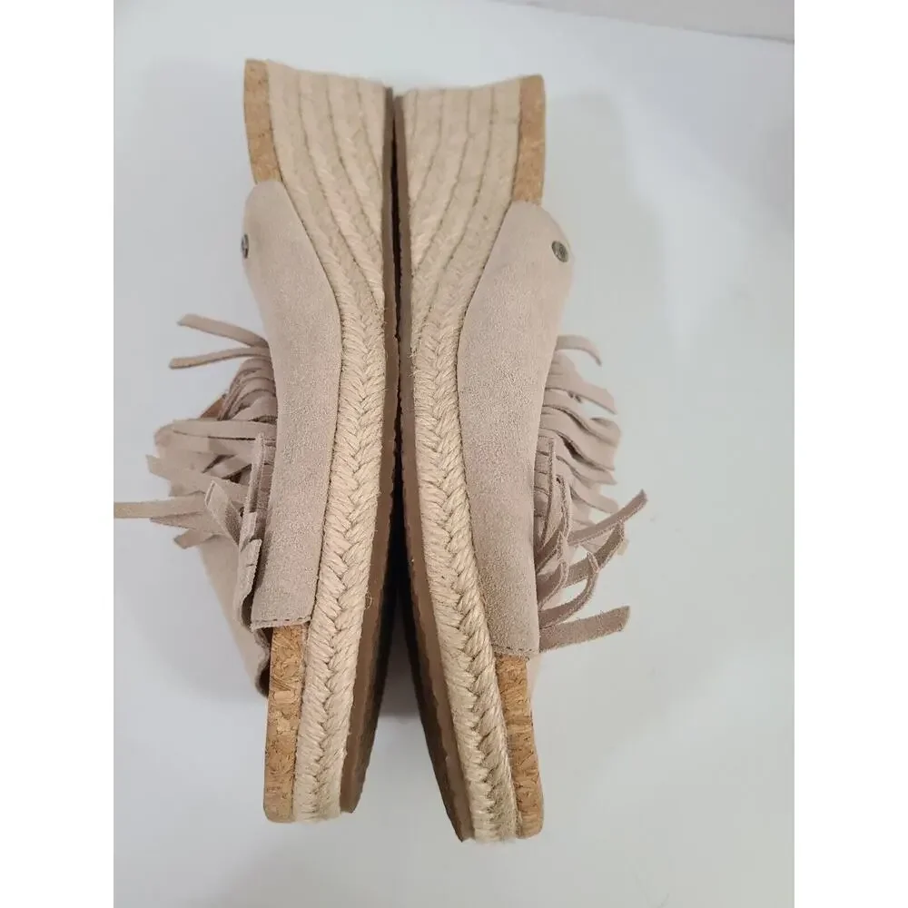 Ugg Danes Fringe Suede‎ Espadrille Wedge Sandal Size 11